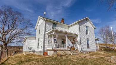 Photo of Farmhouse-Style Home with Barn, Creek, and Outbuildings on 5.1 Acres in Berry, Kentucky